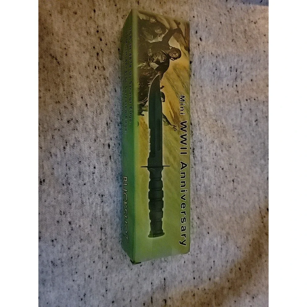 BuckShot‎ WWII Anniversary Tanto Knife  w/ Sheath • H-4874-T